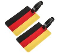 COOPHYA Étiquettes de Valise Drapeau Allemagne 2 Pièces en Pvc Pratiques et Décoratives Design Créatif pour Bagages de Voyage Faciles à Identifier