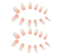 COOPHYA Faux Ongles Courts Dégradés Marron 120pcs en Abs Réutilisables Effet Manucure Instantané Style Minimaliste pour Femmes et Filles