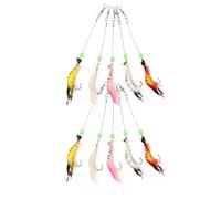 COOPHYA Lot de 10 Leurres Souples Phosphorescents Imitation Crevettes en Abs Souple, 5 Couleurs Variées, Appâts Artificiels pour Pêche en Eau Douce et Salée, pour Bar, Truite et