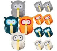 COOPHYA Lot de 12 Crochets Muraux en Abs Forme de Hibou, Résistance à L'usure, Crochet Long pour Décoration Murale Maison et Chambre D'étude