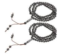 COOPHYA Lot De 2 Bracelet de Chapelet Musulman 99 Perles Misbaha en Acrylique, Accessoire Islamique Polyvalent pour Prière et Pendant Ramadan ou Aïd