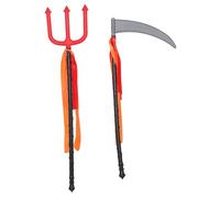 COOPHYA Lot de 2 Faux bâtons de la Mort, Accessoires de déguisement d'halloween, Trident en Plastique, pour Adultes et Enfants, Jeu de rôle