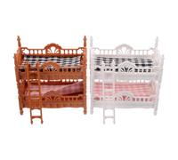COOPHYA Lot de 2 Mini-Lits superposés pour Maison de poupée : Simulation de Mini-lit superposé avec échelle - Meubles de Chambre réalistes pour Jeux de rôle pour Enfants