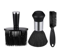 COOPHYA Lot de 3 Brosses à Plumeau pour Coiffeur en Plastique Solide, Brosse de Nettoyage pour Cheveux Cassés et Cou, Plumeau Léger Multifonction pour Salon de Coiffure et Rasage