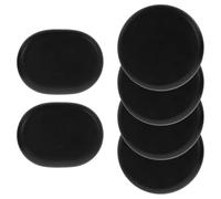 COOPHYA Lot de 6 Pierres de Massage Rondes Noires en Roche Volcanique, Pierres Chauffantes pour Massage Doux, Faciles à Saisir, pour Spa à Domicile et Thérapie Relaxante
