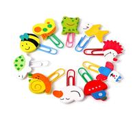 COOPHYA Marque-pages Originaux Forme Animaux Mignons Créatifs pour Organiser Documents Lot de 48 Trombones en Bois pour École et Maison