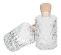 COOPHYA Mini Bouteilles Réutilisables Lot de 2 Bouteilles en Verre Transparent Style Romain Classique, Structure Compacte et Hermétique pour Conservation de Vin