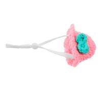 COOPHYA Mini Chapeau Tricoté Rose pour Petits Animaux avec Sangle Réglable Confortable, pour Habiller Chinchillas et Souris Lors de Fêtes ou Halloween