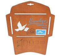 COOPHYA Modèle en Bois Vintage pour Fabrication D'enveloppes Marron, Règle de Couture pour Cartes de Vœux et Occasions Spéciales, Outil Créatif et Personnalisé