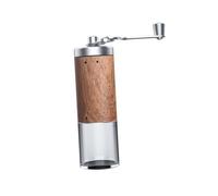 COOPHYA Moulin à Café Manuel en Acier Inoxydable Meule en Céramique, Corps en Bois Traditionnel et Poignée Pliable, comme Présent de Noël pour Grains de Café