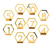 COOPHYA Numéros de Table Mariage en Alliage Or Incassables et Réutilisables pour Banquet 10 Pièces Support Décoratif Élégant pour Événements Festifs