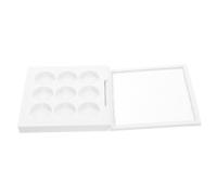 COOPHYA Palette de Fards à Paupières Vide 9 Compartiments en Plastique Blanc DIY pour Contour, Highlighter et Blush, pour Voyage et Soirée