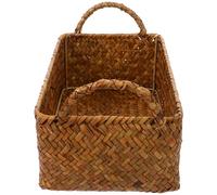 COOPHYA Panier de Rangement Panier de Service Unique en Rotin avec Poignée et Robuste Texture Souple et Intégration Facile à L'environnement Cuisine ou Décoration