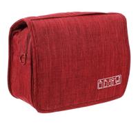 COOPHYA Paquet à Cosmétiques Rouge Pliable Crochet, Grosse Capacité et Tissu Cationique, Trousse de Toilette Portable pour Voyage et Camping