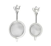 COOPHYA Passoire Résistance Haute Température Filtre à Thé en Acier Inoxydable 2pcs avec Poignée et Filtration Fine pour Maison et Bureau