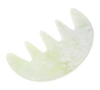 COOPHYA Peigne de Jade de Massage pour Cuir Chevelu à Dents Larges, Design Ergonomique en Pierre Naturelle pour Améliorer la Circulation Sanguine et Relaxation du Cheveu