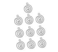COOPHYA Pendentif En Acier Inoxydable Spirale 10 Pcs, Décoration Suspendue Créative, Pendentif Soi-même, Couleur Argenté, Ornement Artisanal, Pour Fête Et Anniversaire, Accessoire Bijou