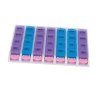 COOPHYA Pilulier Hebdomadaire 28 Compartiments, Boîte à Remède Portable 4 Rangées Détachable, Plastique Léger, Organiseur de Pilules pour Voyage et Usage Extérieur, Accessoire de