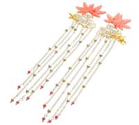 COOPHYA Pinces à Cheveux Feuilles D'érable en Métal et Acrylique Or, Accessoire Élégant pour Cheveux Longs, pour Cérémonie et Anniversaire, 1 Paire