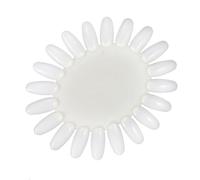 COOPHYA Planche à Roulettes Durcie Blanche en Plastique pour Nail Art Roue Présentoir Tournesol avec 20 Faux Ongles Gel Acrylique UV Blancs Accessoire Pratique pour Entraînement et