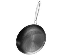 COOPHYA Poêle à Frire Inox 26 Cm Nid D'abeille Antiadhésive pour Induction et Plaque Électrique, Ustensile la Cuisine Multifonction, Wok Maison Léger et Résistant