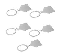 COOPHYA Porte-clés Vierge Maison en Acier Inoxydable Brossé 5 Pièces, Accessoires DIY pour Sublimation, Décorations Personnalisables, Création Artisanale, Présent Pendaison de Crémaillère