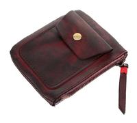 COOPHYA Porte-Monnaie Petite Pochette Vintage en Cuir Véritable Fermeture Éclair, Design Multi-Fonction Pratique pour Pièces de Monnaie Business Voyages