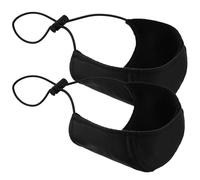 COOPHYA Protège-talons de Chaussure en Tissu Noir Résistant à L'usure Boucle Danseuse et Corde Élastique, Protection Anti-abrasion Conduite, Lot de 2 Pièces