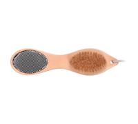 COOPHYA Râpe à Pied 4-en-1 en Bois et Pierre pour Exfoliation des Callosités Brosse en Poils de Sanglier, Outil Multifonction pour Soin des Pieds à Domicile