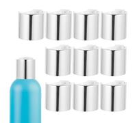 COOPHYA Remplacement 10 Bouchons à Pompe en Plastique Argenté, Étanches et Pratiques pour Flacon de Shampoing et Gel pour Bouteilles Cosmétiques