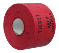 COOPHYA Rouleau de 500 Billets de Tombola Rouges Numérotés Consécutivement en Papier Offset Double, Faciles à Déchirer, pour Fêtes et Manèges de Carnaval
