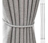 COOPHYA Sangle de Fixation pour Rideau en Corde Oxford 4pcs, Embrasses de Rideaux Rustiques, Design Naturel, Bords Lisses, Accessoires Pratiques pour Bureau et Salle de Bain
