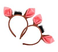COOPHYA Serrage-tête 2pcs Oreilles de Cochon pour Garçon et Filles en Tissu Confortable Texture Fine, Bandeau Mignon Léger pour Fêtes à Thème et Carnavals
