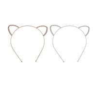 COOPHYA Serrage-tête Confortable et Pratique avec Cristaux Oreilles de Chat 2pcs en Alliage de Zinc pour Garçon et Filles et Adultes pour Fêtes et Représentations