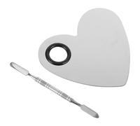 COOPHYA Set de 2 Palettes en Acier Inoxydable Forme Cœur pour Nail Art, Mélange de Couleurs Pratique, Accessoires Indispensables pour Kit de Manucure Privé