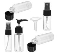 COOPHYA Set de Flacons Vaporisateurs Cosmétiques Rechargeables en Plastique Noir, Bouteilles de Maquillage Étanches pour Voyage et Maison, Distribution sans Éclaboussures