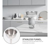 COOPHYA Set Entonnoirs Acier Inoxydable avec Filtre Mini Cuisine avec Poignée Latérale pour Transvaser Liquides Poudres et Épices Nettoyage Facile et Usage Domestique ou Professionnel