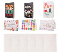 COOPHYA Sets de Cartes de Vœux Anniversaire en Papier Lot de 12 6 pour Écrire des Bénédictions et Invitations, pour Fête D'anniversaire