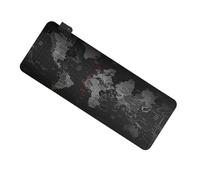 COOPHYA Tapis de Souris LED Lumineux Modes D'éclairage Réglables, Surface en Caoutchouc Antidérapante pour Ordinateur et Bureau, Réponse Rapide, Design Noir Élégant
