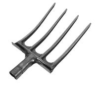 COOPHYA Tête de Remplacement de Fourche à 4 Dents pour Retournement Profond du Sol en Acier Argenté Outil Robuste et Préparation Agricole pour Jardinage