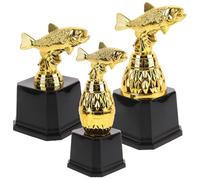COOPHYA Trophée de Récompense Poisson 3 Pièces en Plastique Solide pour Concours de Pêche Garçon et Filles 7.68X4.33X4.33 Pouces Cérémonie Sportive