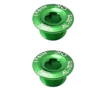 COOPHYA Vis de Couvercle de Manivelle en Alliage D'aluminium Vert 2pcs pour Vélo Route et VTT, Facile à Transporter Ranger