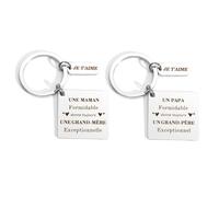 Coopyin Porte-Clefs Fête des Grand-Parents, Argent, Mixte, Unisexes-Adultes, Métallique