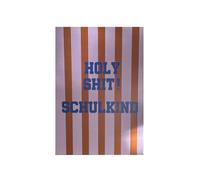 coopz Carte postale « Holy Shit! Schulkind » - Rayures lavande marron - Design scandinave - Première journée scolaire - Cadeau de rentrée scolaire - Fabriquée en Allemagne - Couleur : bleu