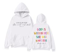 Coordonné Sweat-shirt à l'intérieur d'elle. Sweat à Capuche Imprimé à Manches Longues Sweatshirts Imprimés de, AB-blanc, XXL