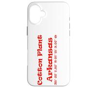 Coordonnées de Cotton Plant Arkansas Coque pour iPhone 16 Plus