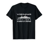 Coordonnées GPS Capitale Autriche Tourist Skyline Vienne T-Shirt Graphique avec Valeur
