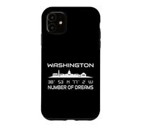 Coordonnées GPS Capitale USA Tourist Skyline Washington Coque pour iPhone 11