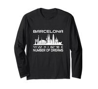 Coordonnées GPS Espagne Vacances Catalogne Skyline Barcelone Manche Longue