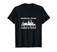 Coordonnées GPS Espagne Vacances Catalogne Skyline Barcelone T-Shirt Graphique avec Valeur